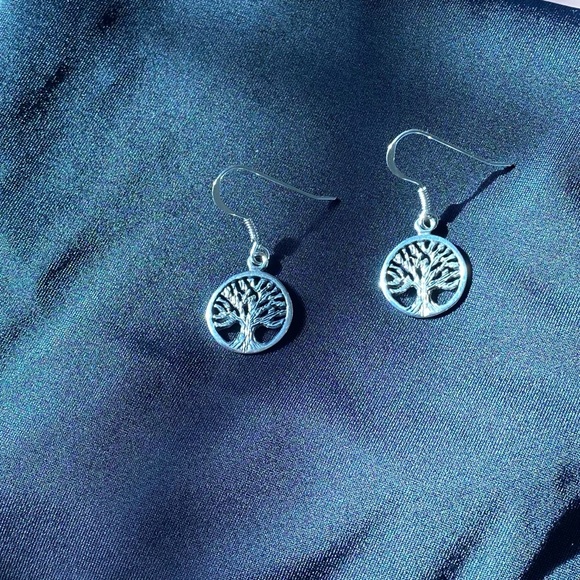 New Sterling Silver Tree of Life Earrings Stamped 925 - Picture 4 of 9
